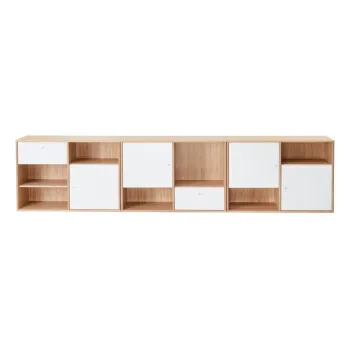 Comoda joasa alba cu aspect de stejar 267x61 cm Mistral - Hammel Furniture imagine