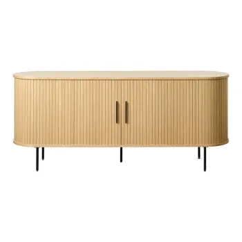 Comoda joasa cu aspect de lemn de stejar cu usa glisanta 76x180 cm Nola - Unique Furniture imagine