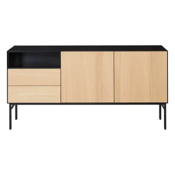 Comoda joasa neagra cu aspect de stejar 180x89 cm Edge by Hammel - Hammel Furniture imagine