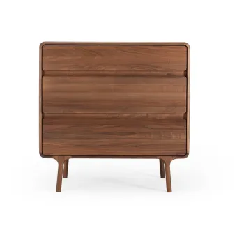 Comoda maro din lemn de nuc 90x90x45 cm Fawn - Gazzda imagine