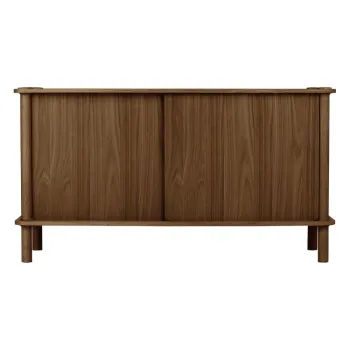 Comoda maro din lemn de stejar cu usa glisanta 135x73,5x48 cm Italic - UMAGE imagine