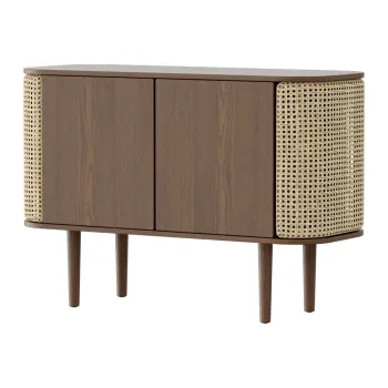 Comoda maro/in culoare naturala joasa cu aspect de lemn de stejar 109x75 cm Treasures - UMAGE imagine