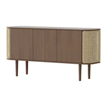 Comoda maro/in culoare naturala joasa cu aspect de lemn de stejar 150x75 cm Treasures - UMAGE imagine