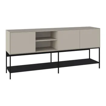 Comoda neagra/crem 180x80x40 cm Amira - Marckeric imagine