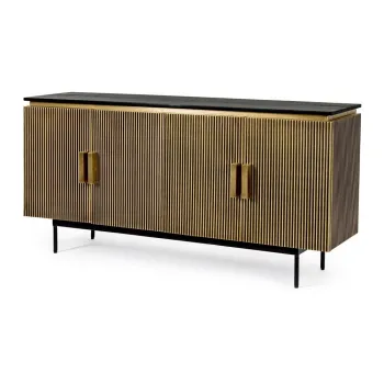 Comoda neagra/in culoare naturala 160x80x40 cm Virat - Bizzotto imagine