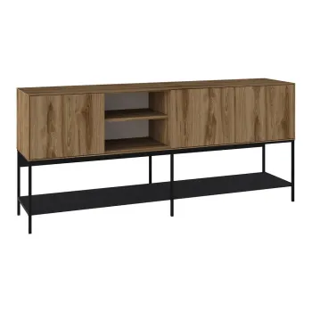 Comoda neagra/in culoare naturala cu aspect de lemn de stejar 180x80x40 cm Amira - Marckeric imagine