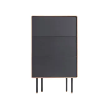 Comoda neagra/in culoare naturala inalta din lemn de stejar 60x100 cm Fina - Gazzda imagine