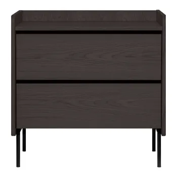 Comoda neagra inalta cu aspect de lemn de stejar 80x82 cm Wrap - Bonami Selection imagine