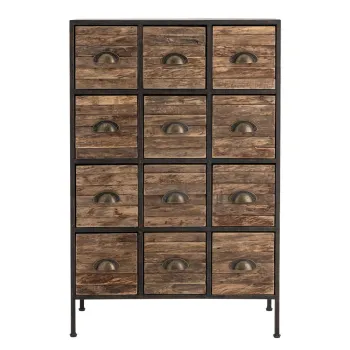 Comoda neagra/maro din metal 60,5x92x33,5 cm Matteo - Bloomingville imagine