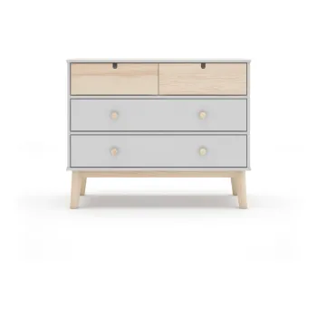 Comoda pentru copii alba joasa 100x81 cm Estefania - Marckeric imagine