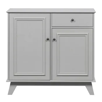 Comoda pentru copii gri deschis joasa din lemn de pin 98x93 cm Lily - WOOOD imagine