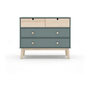 Comoda pentru copii verde joasa 100x81 cm Estefania - Marckeric imagine