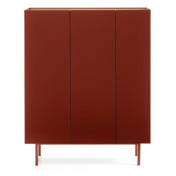 Comoda rosie inalta cu aspect de lemn de stejar 95x120 cm Arista - Teulat imagine