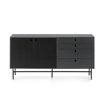 Comoda Teulat Punto, lungime 150 cm, negru-albastru imagine