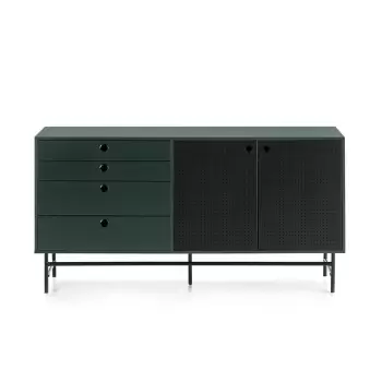 Comoda Teulat Punto, lungime 150 cm, negru-verde imagine