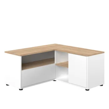 Comoda TV alb-natural cu aspect de lemn de stejar 90x45 cm Angle - TemaHome imagine