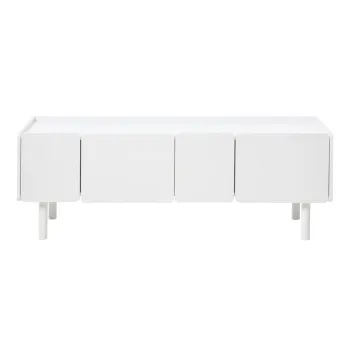 Comoda TV alba 160x55x45 cm Bera - Unique Furniture imagine