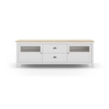 Comoda TV alba din lemn de pin 180x59 cm Misti - Marckeric imagine