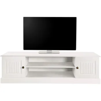 Comoda TV alba din lemn de pin 45x40 cm Mille - Storaa imagine