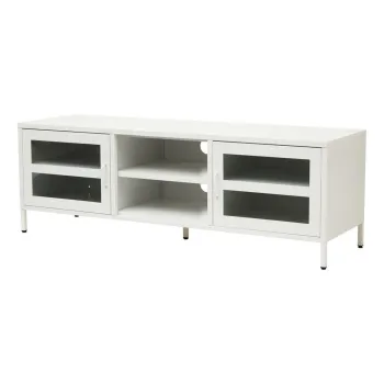 Comoda TV alba din otel 150x50x45 cm Acier - Premier Housewares imagine
