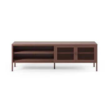 Comoda TV burgundy din metal 160x50x35 cm Fayna - Marckeric imagine