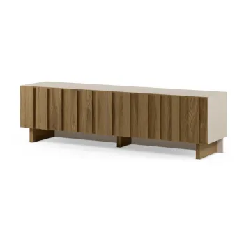 Comoda TV crem/in culoare naturala din lemn de pin 180x50x43 cm Marlo - Marckeric imagine