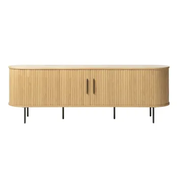 Comoda TV cu aspect de lemn de stejar 56x180 cm Nola - Unique Furniture imagine
