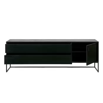 Comoda TV din lemn de stejar WOOOD Silas, negru imagine