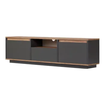 Comoda TV gri antracit 160x42x30 cm Sentinel - Kalune Design imagine