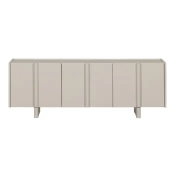 Comoda TV gri deschis din lemn de pin 152x53x46 cm Basu - WOOOD imagine