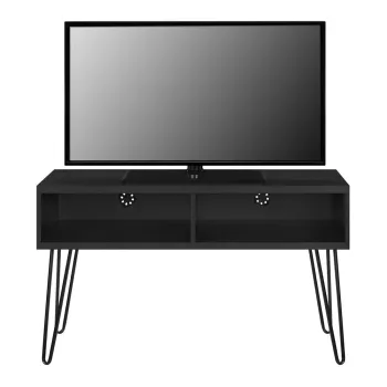 Comoda TV gri inchis cu aspect de lemn de stejar 107x63 cm Owen - Storaa imagine