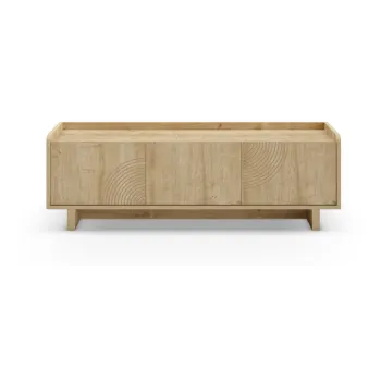Comoda TV in culoare naturala cu aspect de lemn de stejar 140x45x40 cm Daira - Marckeric imagine