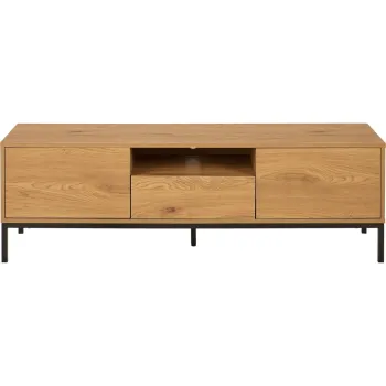 Comoda TV in culoare naturala cu aspect de lemn de stejar 140x45x40 cm Seaford - Actona imagine