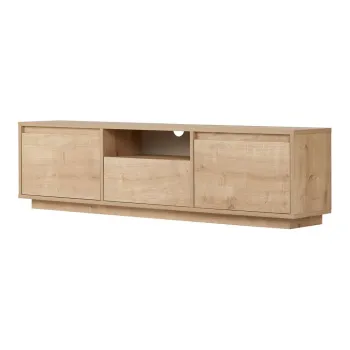 Comoda TV in culoare naturala cu aspect de lemn de stejar 160x42x30 cm Sentinel - Kalune Design imagine