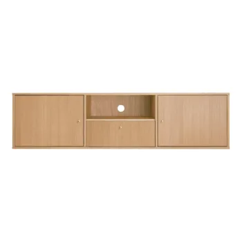 Comoda TV in culoare naturala cu aspect de lemn de stejar 161x42 cm Mistral - Hammel Furniture imagine