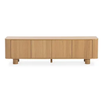 Comoda TV in culoare naturala cu aspect de lemn de stejar 180x50,5x40 cm Padoc - MOME imagine