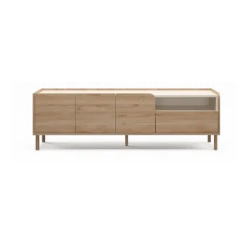 Comoda TV in culoare naturala cu aspect de lemn de stejar 180x55,5x44 cm Monza - Marckeric imagine