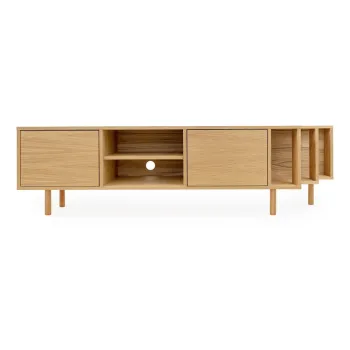 Comoda TV in culoare naturala cu aspect de lemn de stejar 189x50x44 cm Shift - Woodman imagine