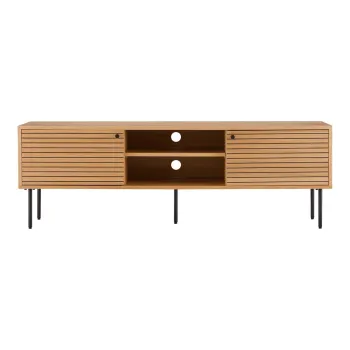 Comoda TV in culoare naturala cu aspect de lemn de stejar 40x50x150 cm Kyoto - House Nordic imagine