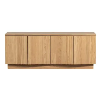 Comoda TV in culoare naturala din lemn de stejar 133x52x45 cm Zuma - WOOOD imagine