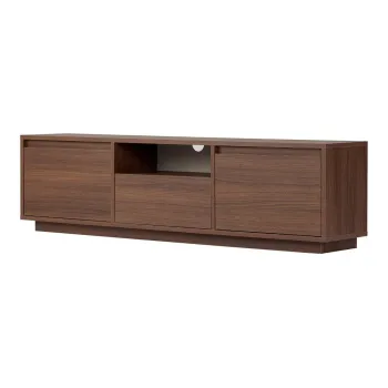 Comoda TV in culoare naturala inchisa cu aspect de lemn de nuc 160x42x30 cm Sentinel - Kalune Design imagine