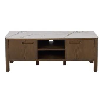 Comoda TV maro cu aspect de lemn de stejar 120x45x40 cm Southampton - Actona imagine