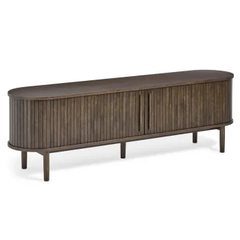 Comoda TV maro cu aspect de lemn de stejar 180x56x40 cm Meta - Unique Furniture imagine