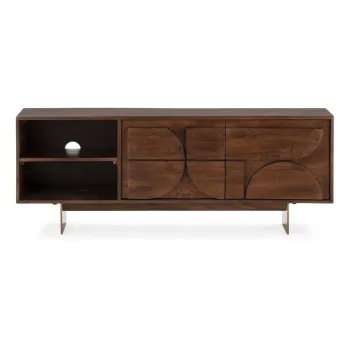 Comoda TV maro din lemn de mango 145x55x40 cm Trisha - MOME imagine