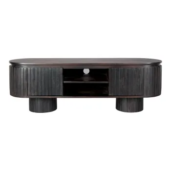 Comoda TV maro inchis din lemn de mango 140x45x40 cm Kenji - Dutchbone imagine