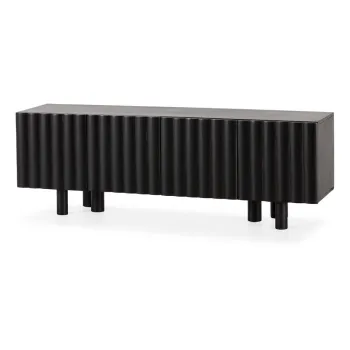 Comoda TV neagra din lemn de mango 160x55x40 cm Tamira - MOME imagine