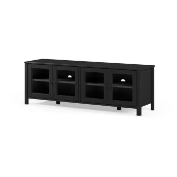 Comoda TV neagra din lemn de pin 150x50x40 cm Alessandra - Marckeric imagine