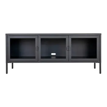 Comoda TV neagra din metal 130x55 cm Brisbane - House Nordic imagine