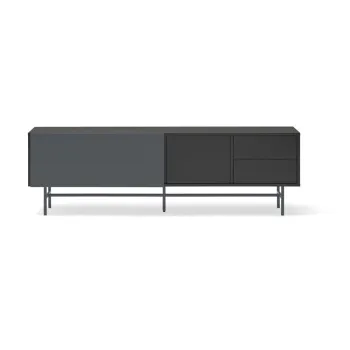 Comoda TV neagra-gri antracit 180x56 cm Nube - Teulat imagine