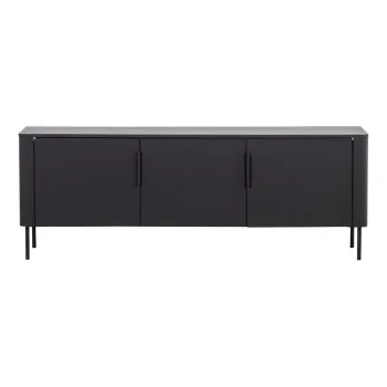 Comoda TV negru-mat din lemn de pin 154x56x44 cm Gunnar - WOOOD imagine